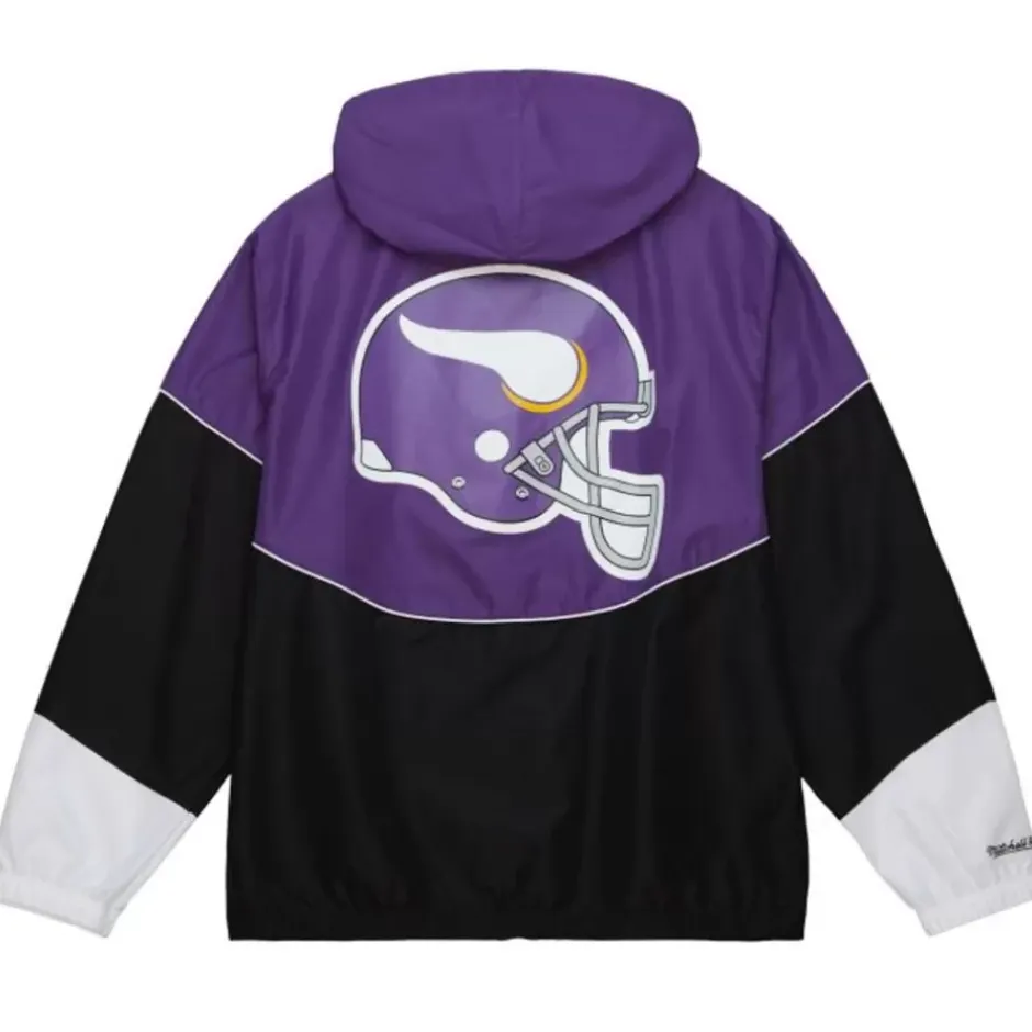 Men Mitchell & Ness Jackets & Outerwear-Home Team Lightweight Windbreaker Minnesota Vikings