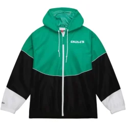 Men Mitchell & Ness Jackets & Outerwear-Home Team Lightweight Windbreaker Philadelphia Eagles