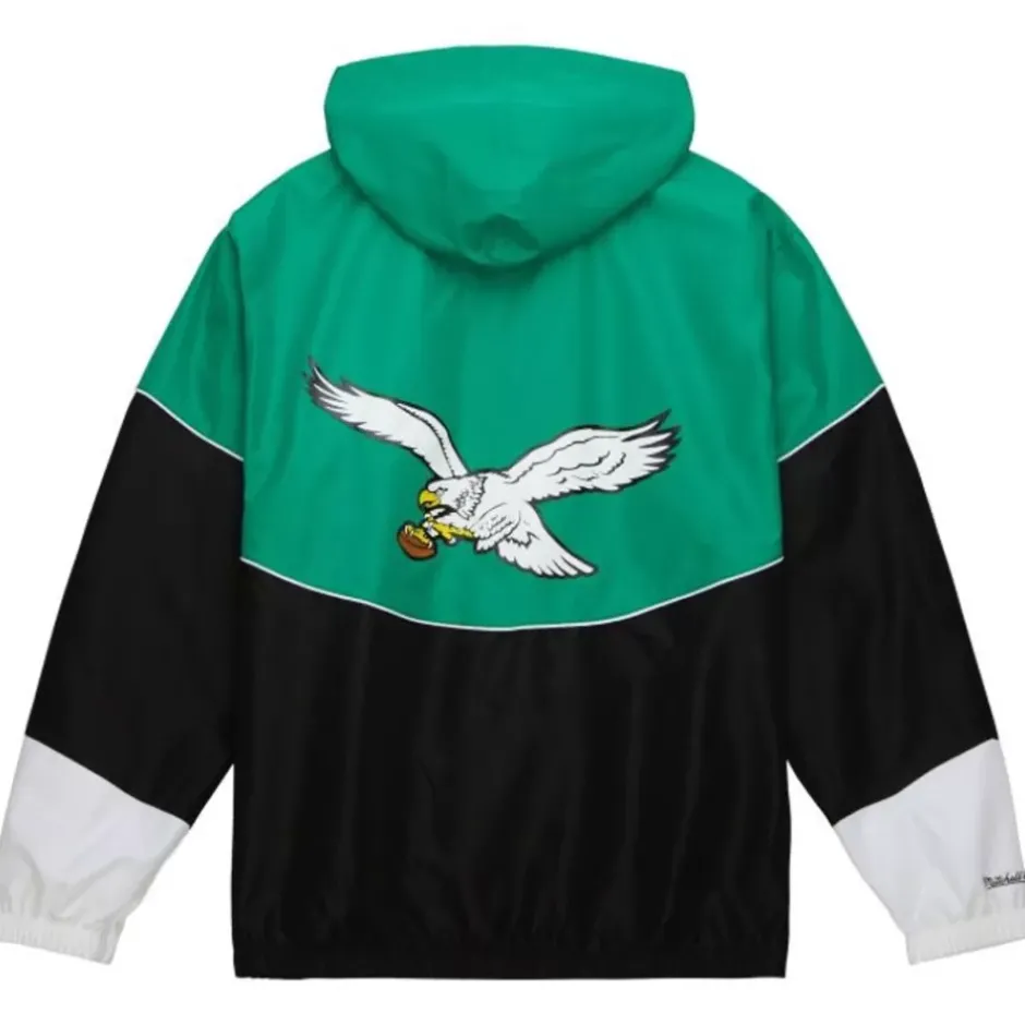 Men Mitchell & Ness Jackets & Outerwear-Home Team Lightweight Windbreaker Philadelphia Eagles