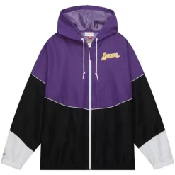 Men Mitchell & Ness Jackets & Outerwear-Home Team Lightweight Windbreaker Los Angeles Lakers