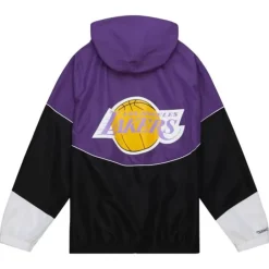 Men Mitchell & Ness Jackets & Outerwear-Home Team Lightweight Windbreaker Los Angeles Lakers
