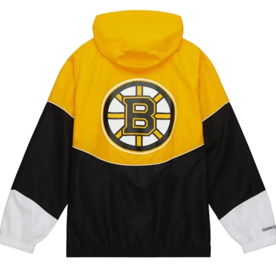 Men Mitchell & Ness Jackets & Outerwear-Home Team Lightweight Windbreaker Boston Bruins