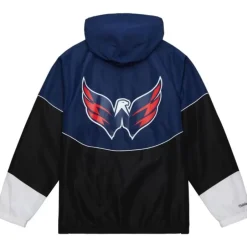 Men Mitchell & Ness Jackets & Outerwear-Home Team Lightweight Windbreaker Washington Capitals