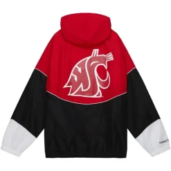 Men Mitchell & Ness Jackets & Outerwear-Home Team Lightweight Windbreaker Washington State University