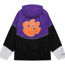 Men Mitchell & Ness Jackets & Outerwear-Home Team Lightweight Windbreaker Clemson University