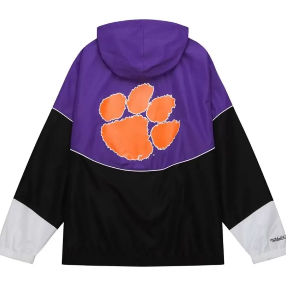 Men Mitchell & Ness Jackets & Outerwear-Home Team Lightweight Windbreaker Clemson University