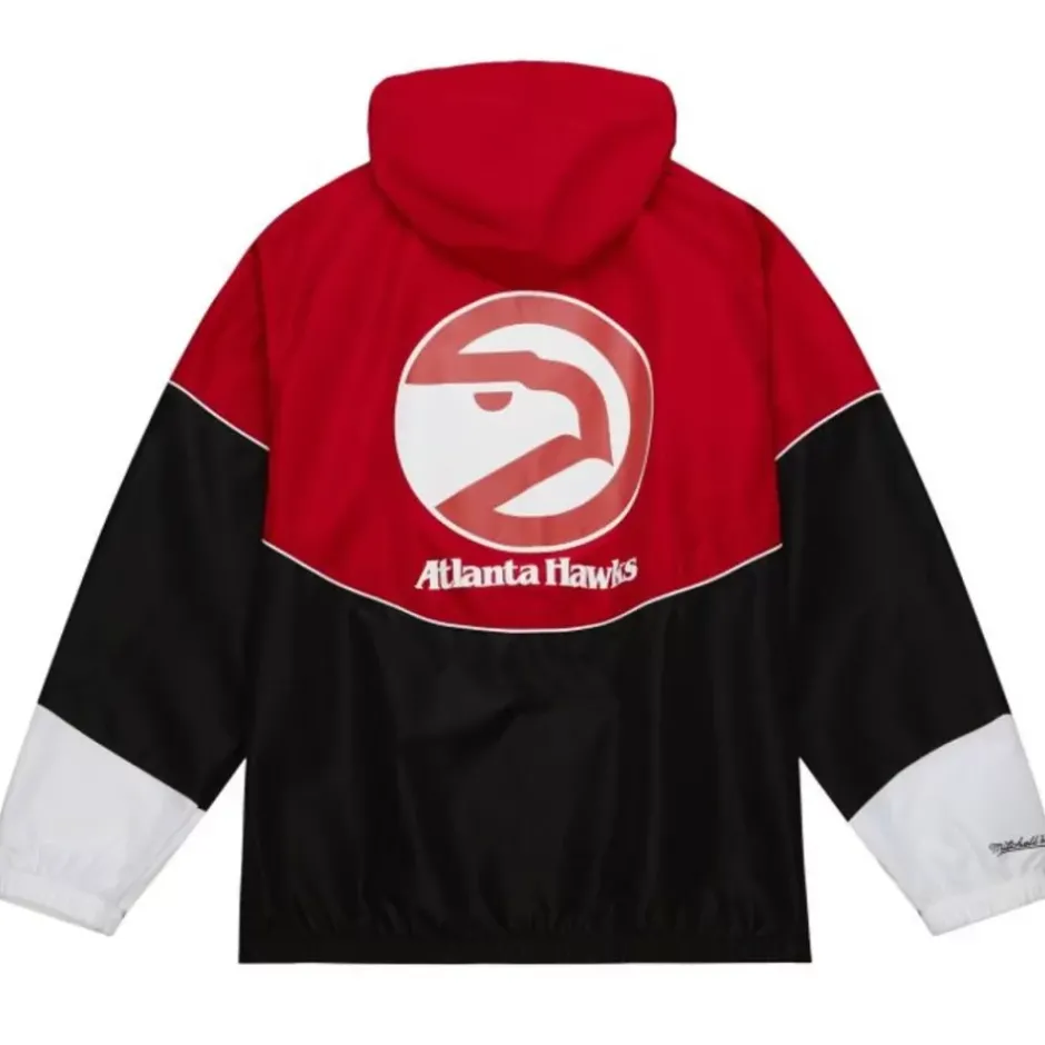 Men Mitchell & Ness Jackets & Outerwear-Home Team Lightweight Windbreaker Atlanta Hawks