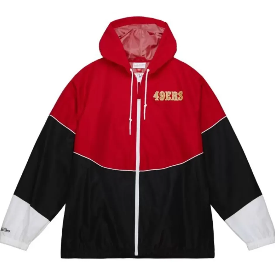 Men Mitchell & Ness Jackets & Outerwear-Home Team Lightweight Windbreaker San Francisco 49Ers