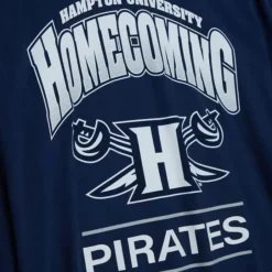 Men Mitchell & Ness T-Shirts & Tops-Homecoming Arch Ls Tee Hampton University
