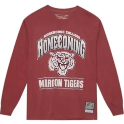 Men Mitchell & Ness T-Shirts & Tops-Homecoming Arch Ls Tee Morehouse College
