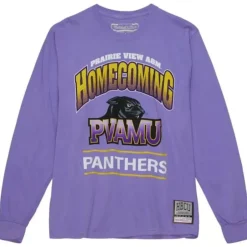 Men Mitchell & Ness T-Shirts & Tops-Homecoming Arch Ls Tee Prairie View A&M University