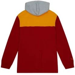 Men Mitchell & Ness Hoodies & Sweatshirts-Hooded Rugby Polo Kansas City Chiefs