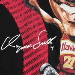 Men Mitchell & Ness T-Shirts & Tops-Hwc Caricatures Tee Atlanta Hawks Dominique Wilkins