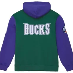 Men Mitchell & Ness Hoodies & Sweatshirts-Hwc Night Fleece Hoody Milwaukee Bucks