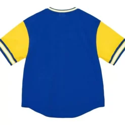 Men Mitchell & Ness T-Shirts & Tops-Hwc Night Mesh V-Neck Golden State Warriors