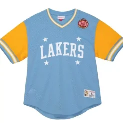 Men Mitchell & Ness T-Shirts & Tops-Hwc Night Mesh V-Neck Minneapolis Lakers