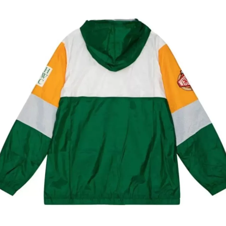 Men Mitchell & Ness Jackets & Outerwear-Hwc Night Surprise Win Windbreaker San Diego Rockets