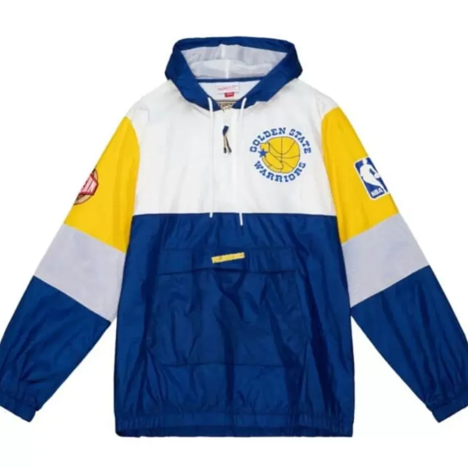 Men Mitchell & Ness Jackets & Outerwear-Hwc Night Surprise Win Windbreaker Golden State Warriors