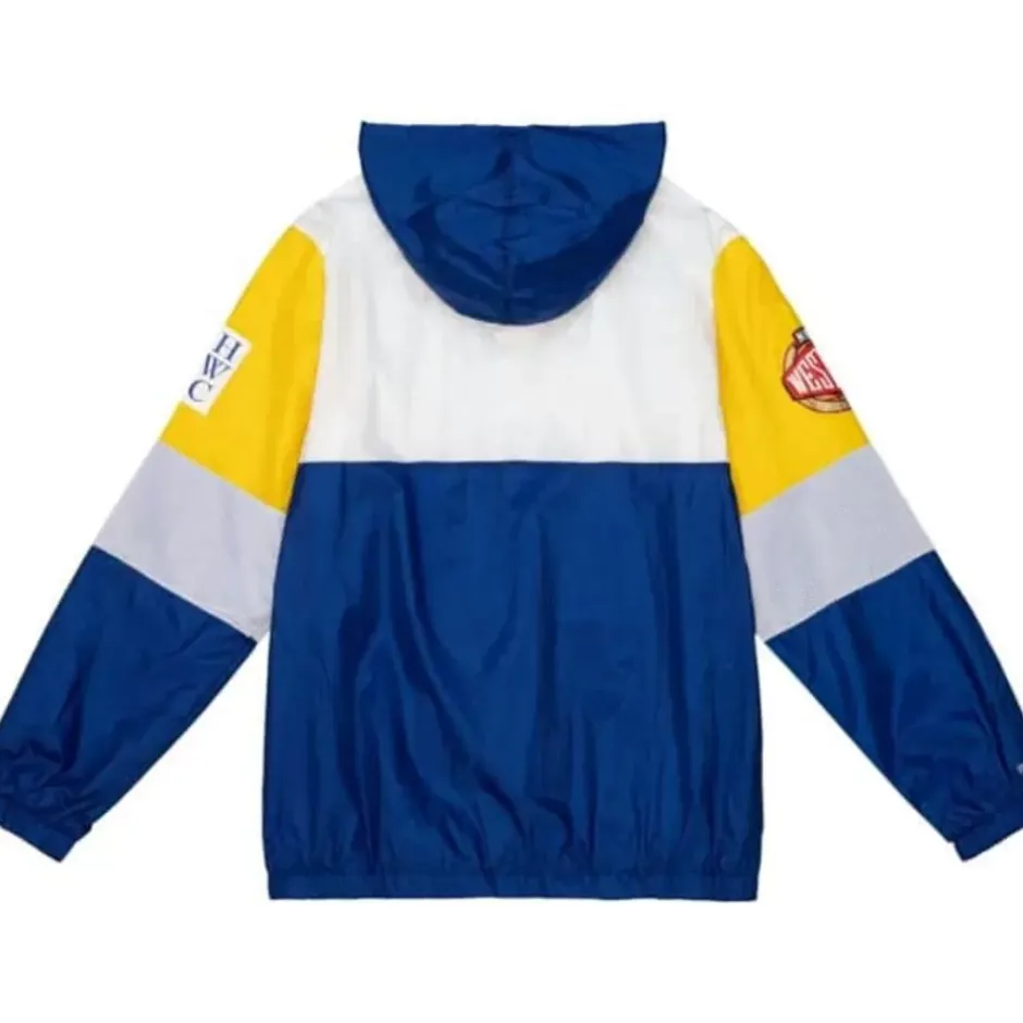 Men Mitchell & Ness Jackets & Outerwear-Hwc Night Surprise Win Windbreaker Golden State Warriors