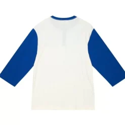 Men Mitchell & Ness T-Shirts & Tops-Icon Henley Los Angeles Dodgers