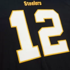 Men Mitchell & Ness T-Shirts & Tops-Icon Premium N&N S/S Tee Pittsburgh Steelers Terry Bradshaw