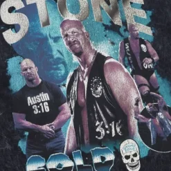 Men Mitchell & Ness T-Shirts & Tops-Icy Tee Stone Cold Steve Austin