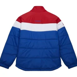 Men Mitchell & Ness Jackets & Outerwear-In The Clutch Puffer Jacket Vintage Logo Buffalo Bills