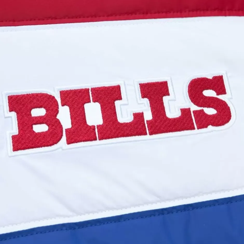 Men Mitchell & Ness Jackets & Outerwear-In The Clutch Puffer Jacket Vintage Logo Buffalo Bills