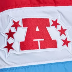 Men Mitchell & Ness Jackets & Outerwear-In The Clutch Puffer Jacket Vintage Logo Houston Oilers