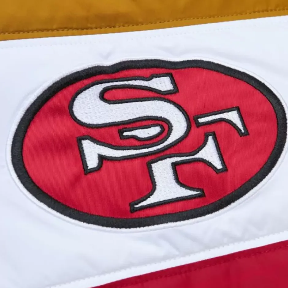 Men Mitchell & Ness Jackets & Outerwear-In The Clutch Puffer Jacket Vintage Logo San Francisco 49Ers