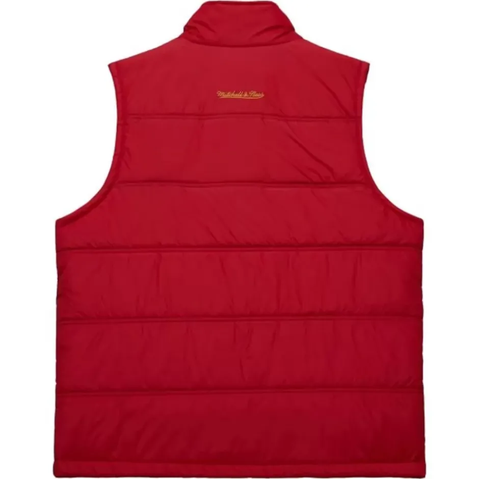 Men Mitchell & Ness Jackets & Outerwear-In The Clutch Puffer Vest Vintage Logo San Francisco 49Ers