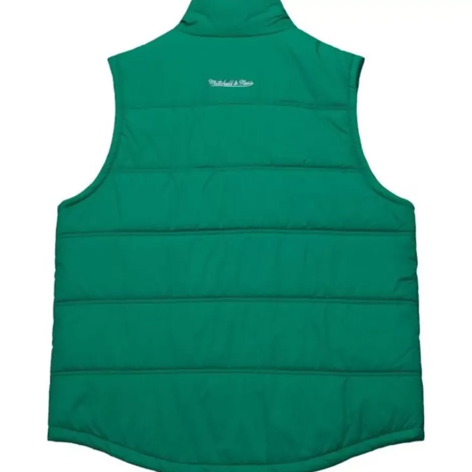 Men Mitchell & Ness Jackets & Outerwear-In The Clutch Puffer Vest Vintage Logo Philadelphia Eagles