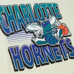 Men Mitchell & Ness T-Shirts & Tops-Incline Stacked Tee Charlotte Hornets