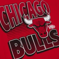 Men Mitchell & Ness T-Shirts & Tops-Incline Stacked Tee Chicago Bulls