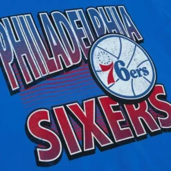 Men Mitchell & Ness T-Shirts & Tops-Incline Stacked Tee Philadelphia 76Ers