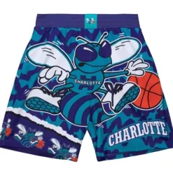 Men Mitchell & Ness Shorts-Jumbotron 2.0 Sublimated Shorts Charlotte Hornets