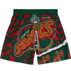 Men Mitchell & Ness Shorts-Jumbotron 2.0 Sublimated Shorts Seattle Supersonics