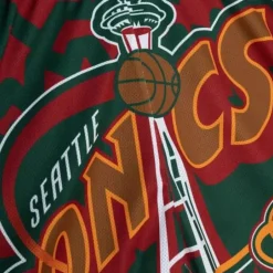 Men Mitchell & Ness Shorts-Jumbotron 2.0 Sublimated Shorts Seattle Supersonics