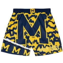 Men Mitchell & Ness Shorts-Jumbotron 2.0 Sublimated Shorts University Of Michigan