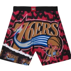 Men Mitchell & Ness Shorts-Jumbotron 2.0 Sublimated Shorts Philadelphia 76Ers