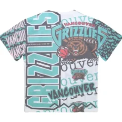 Men Mitchell & Ness T-Shirts & Tops-Jumbotron 2.0 Sublimated Ss Tee Vancouver Grizzlies