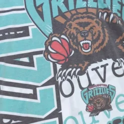 Men Mitchell & Ness T-Shirts & Tops-Jumbotron 2.0 Sublimated Ss Tee Vancouver Grizzlies