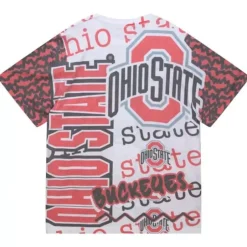 Men Mitchell & Ness T-Shirts & Tops-Jumbotron 2.0 Sublimated Ss Tee Ohio State