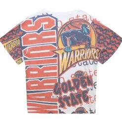 Men Mitchell & Ness T-Shirts & Tops-Jumbotron 2.0 Sublimated Ss Tee Golden State Warriors