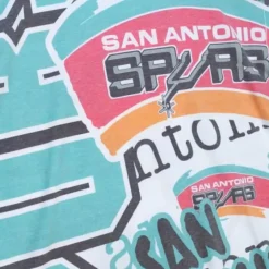 Men Mitchell & Ness T-Shirts & Tops-Jumbotron 2.0 Sublimated Ss Tee San Antonio Spurs