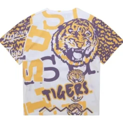 Men Mitchell & Ness T-Shirts & Tops-Jumbotron 2.0 Sublimated Ss Tee Louisiana State University