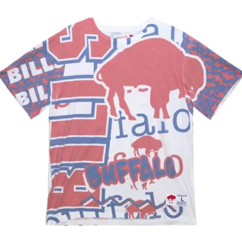 Men Mitchell & Ness T-Shirts & Tops-Jumbotron 2.0 Sublimated Ss Tee Buffalo Bills