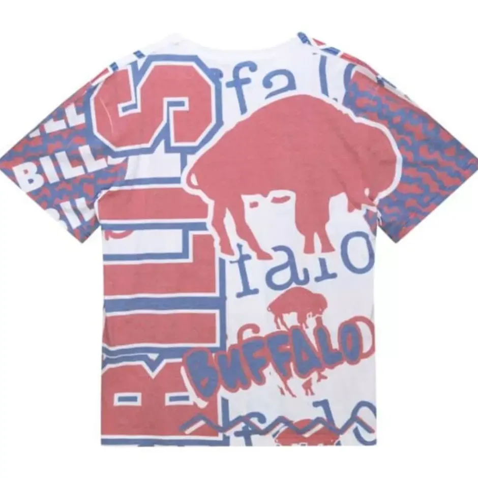 Men Mitchell & Ness T-Shirts & Tops-Jumbotron 2.0 Sublimated Ss Tee Buffalo Bills