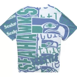Men Mitchell & Ness T-Shirts & Tops-Jumbotron 2.0 Sublimated Ss Tee Seattle Seahawks
