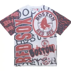 Men Mitchell & Ness T-Shirts & Tops-Jumbotron 2.0 Sublimated Ss Tee Boston Red Sox